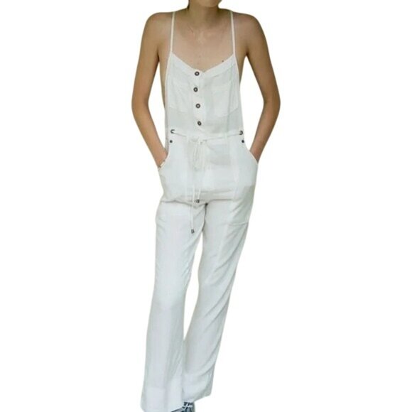 Urban Outfitters BDG Bailey White Linen Overalls - Picture 6 of 10